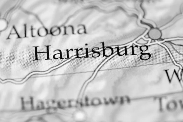 Harrisburg Estados Unidos Mapa Geográfico —  Fotos de Stock