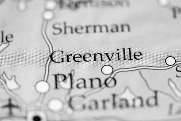 Greenville Texas Eua Sobre Mapa Geografia — Fotografia de Stock