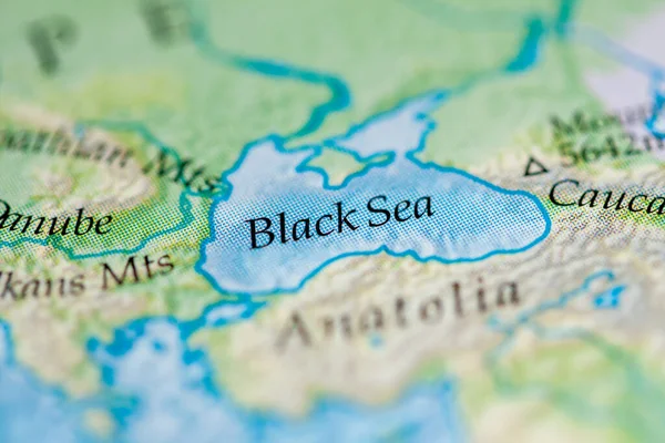 Black Sea map view close up