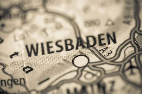 Wiesbaden. Germany on a map