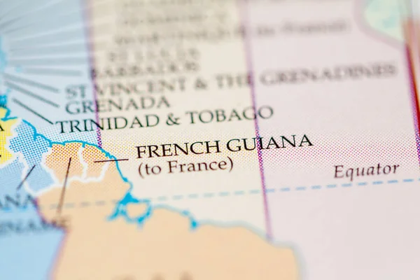 French Guiana map view close up