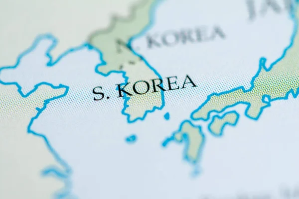韓国地図ビューを閉じる — ストック写真