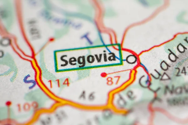 Segovia. Spain on a geography map