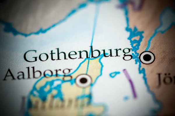 Göteborg Svédország Térképen Közelkép — Stock Fotó