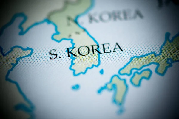 South Korea map view close up