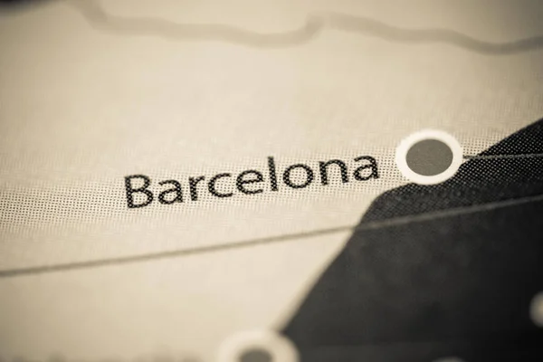 Barcelona Hiszpania Mapa Bliska Widok — Zdjęcie stockowe