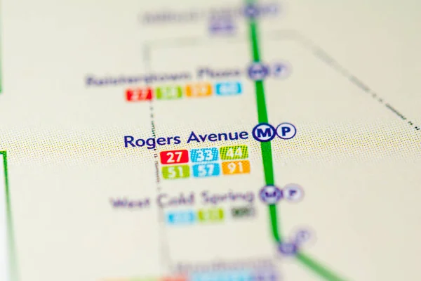 Rogers Avenue Station Baltimore Metro Map — Stock Photo, Image