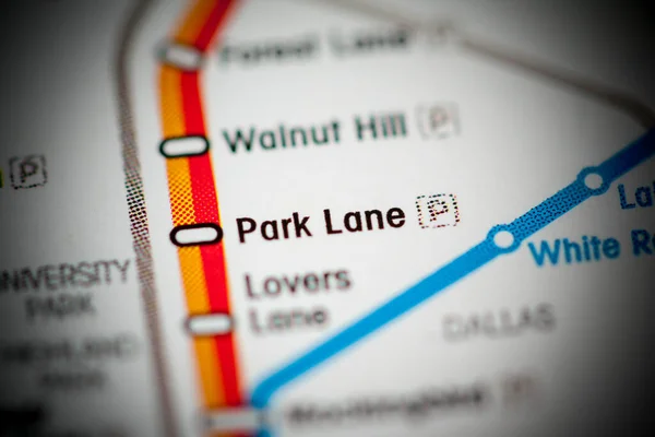 Estación Park Lane Mapa Del Metro Dallas —  Fotos de Stock