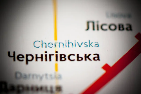 Σταθμός Chernihivska Χάρτης Μετρό Κιέβου — Φωτογραφία Αρχείου