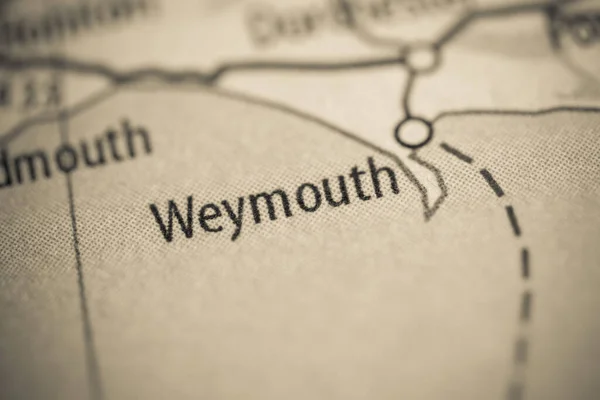 Weymouth Wielka Brytania Mapie Geograficznej — Zdjęcie stockowe