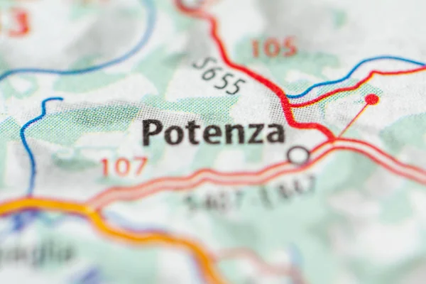 Potenza. Italy on a geography map