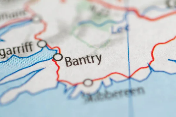 Bantry. Ireland map close up view