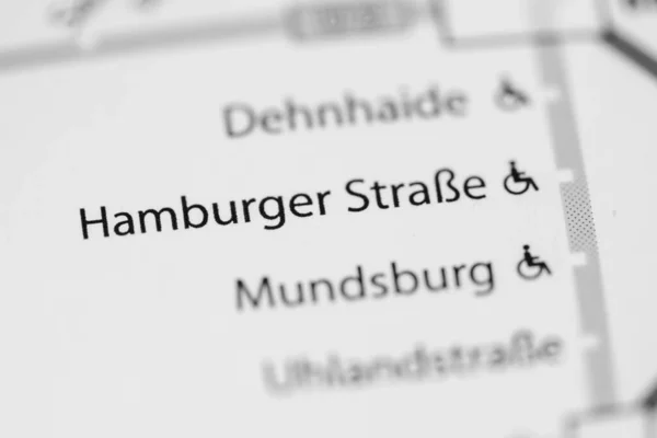 Hamburger Strasse Állomás Hamburg Metrótérkép — Stock Fotó