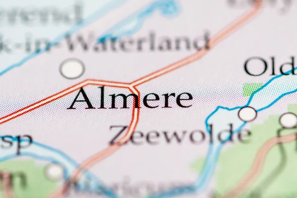 Almere Países Baixos Sobre Mapa Geografia — Fotografia de Stock