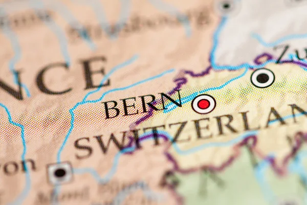 Bern Schweiz Auf Der Geographischen Karte — Stockfoto