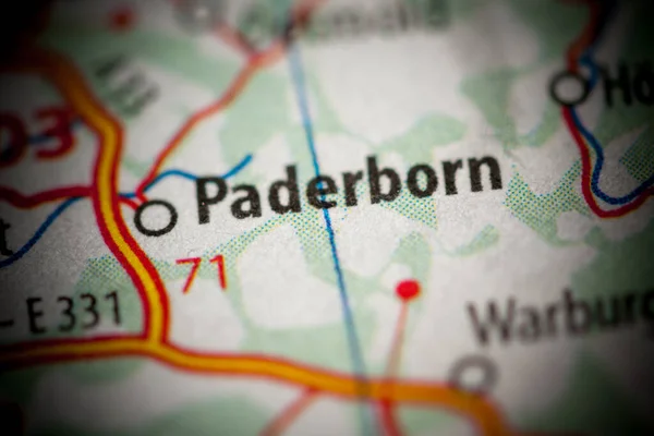 Paderborn. Germany on a map