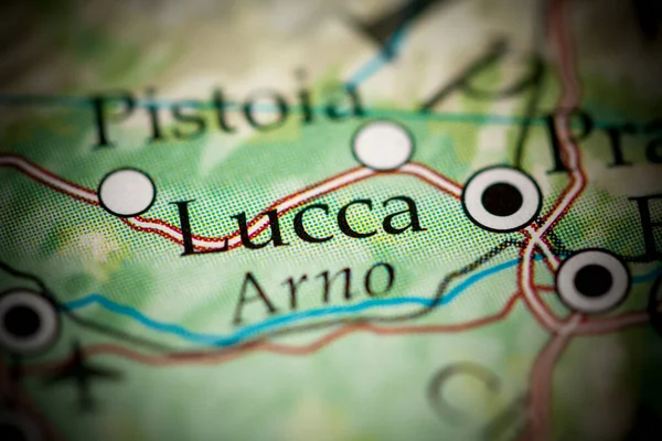 Λούκα Ιταλία Χάρτης Close View — Φωτογραφία Αρχείου