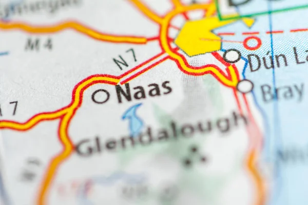 Naas. Ireland map close up view