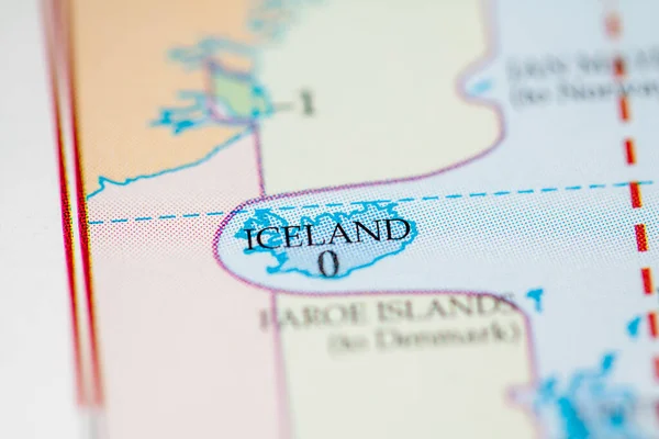 地理地図上のアイスランド国 — ストック写真