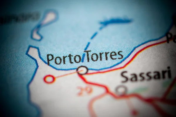 Porto Torres. Italy map close up view