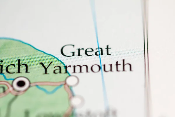 Great Yarmouth Inglaterra Reino Unido Sobre Mapa Geografia — Fotografia de Stock