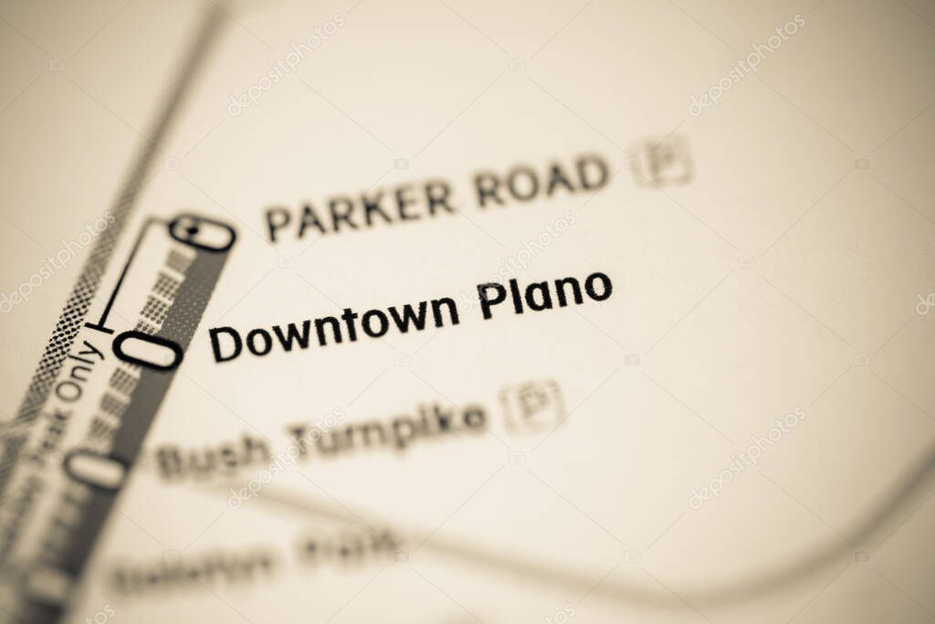 Downtown Plano Station. Dallas Metro map.