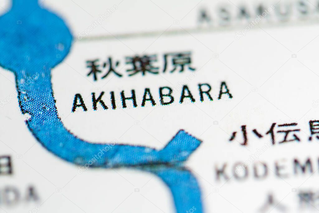 Akihabara Station. Tokyo Metro map.