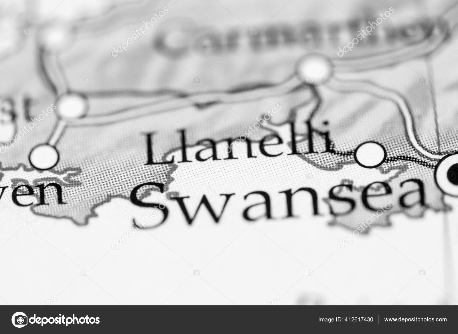 Llanelli Uels Velikobritaniya Karte Stokovoe Foto C Aliceinwonderland2020 412617430