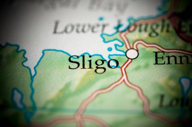 Sligo. Ireland map close up view clipart