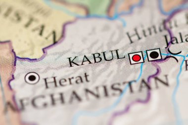 Kabil, Afganistan haritası yakın plan