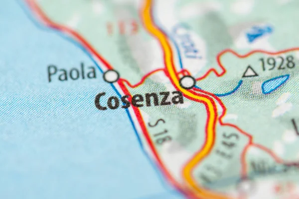 Cosenza. Italy on a geography map