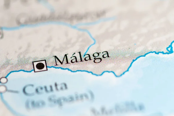 Malaga, Spain map close up view