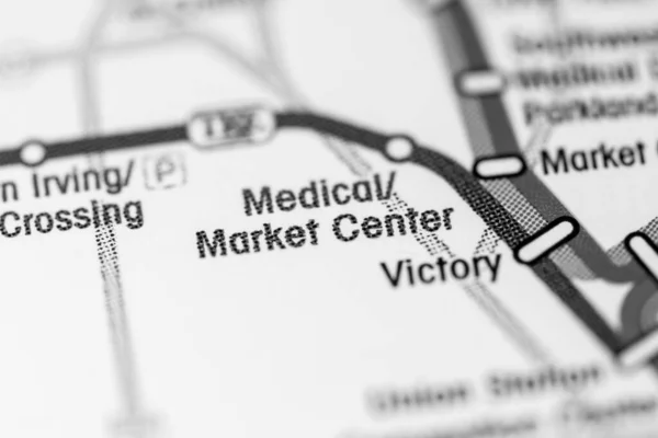 Medisch Markt Centrum Station Metrokaart Van Dallas — Stockfoto