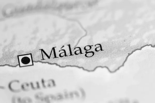 Malaga, Spain on a map