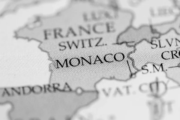 Monaco Sur Une Carte Géographique — Photo