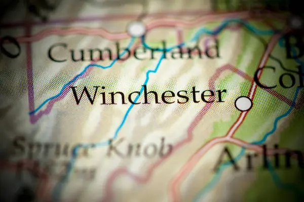 Winchester États Unis Sur Une Carte Géographique — Photo