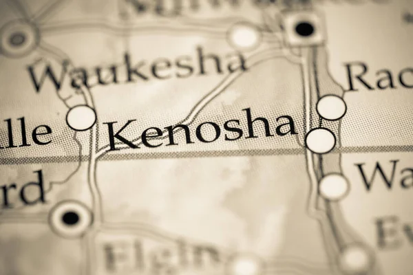 Kenosha Ηπα Στον Γεωγραφικό Χάρτη — Φωτογραφία Αρχείου
