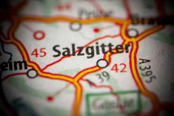 Salzgitter. Germany on a map