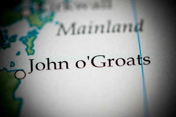 John o\'Groats, Scotland, UK on map, close up