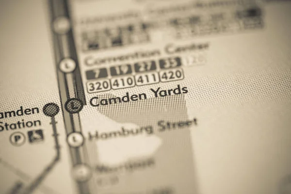 Estación Camden Yards Mapa Del Metro Baltimore —  Fotos de Stock