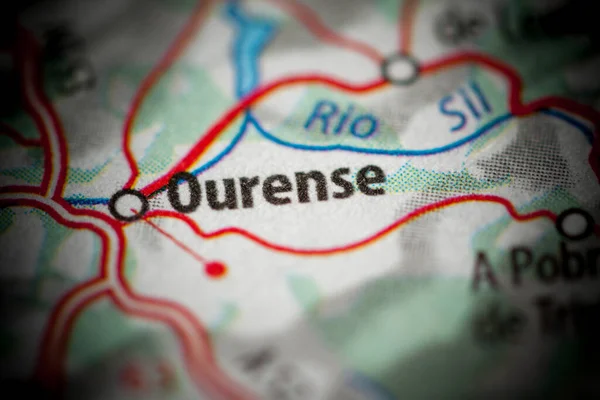 Ourense. Spain on a map