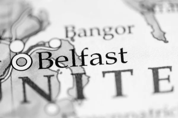 Belfast Auf Der Karte — Stockfoto