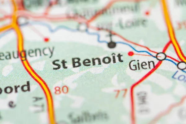 Сент Бенуа Франція Географічній Карті — стокове фото