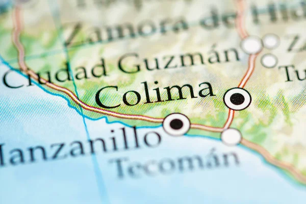 Colima México Mapa Geográfico — Foto de Stock