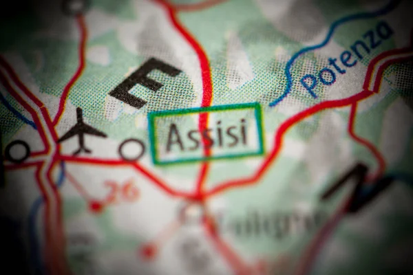 Assisi Italy Map Close View — Stock Photo, Image