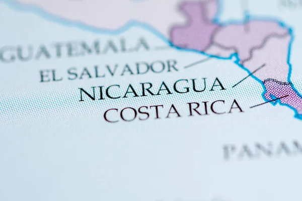 Nicarágua Mapa Vista Perto — Fotografia de Stock