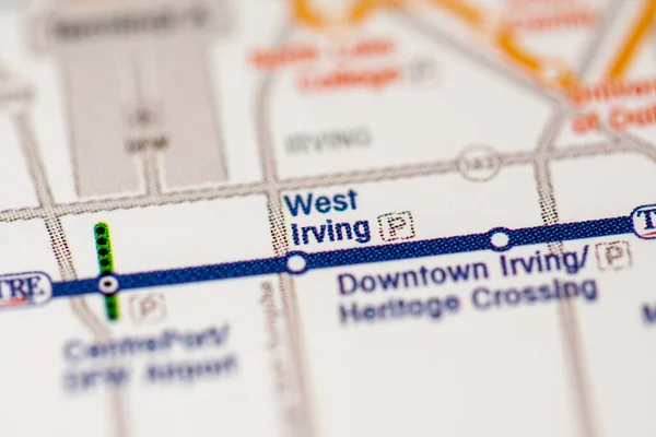 Σταθμός Γουέστ Ίρβινγκ Dallas Metro Χάρτης — Φωτογραφία Αρχείου