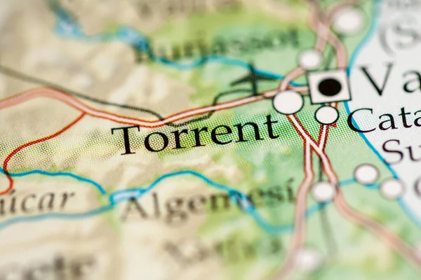 Torrent. Spain map close up view