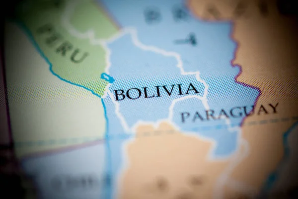 Bolivia Vista Del Mapa Cerca — Foto de Stock
