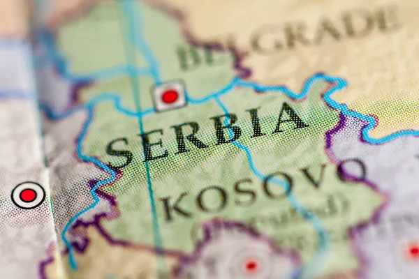 Serbia on the geography map